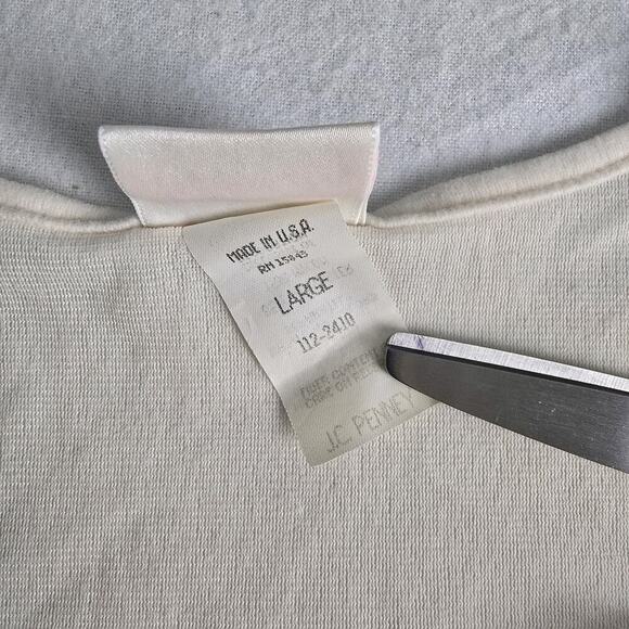 Adonna JC Penny’s Ivory Nylon Poly Blend Midi Nightgown Large Prairie Cottage - Picture 8 of 9